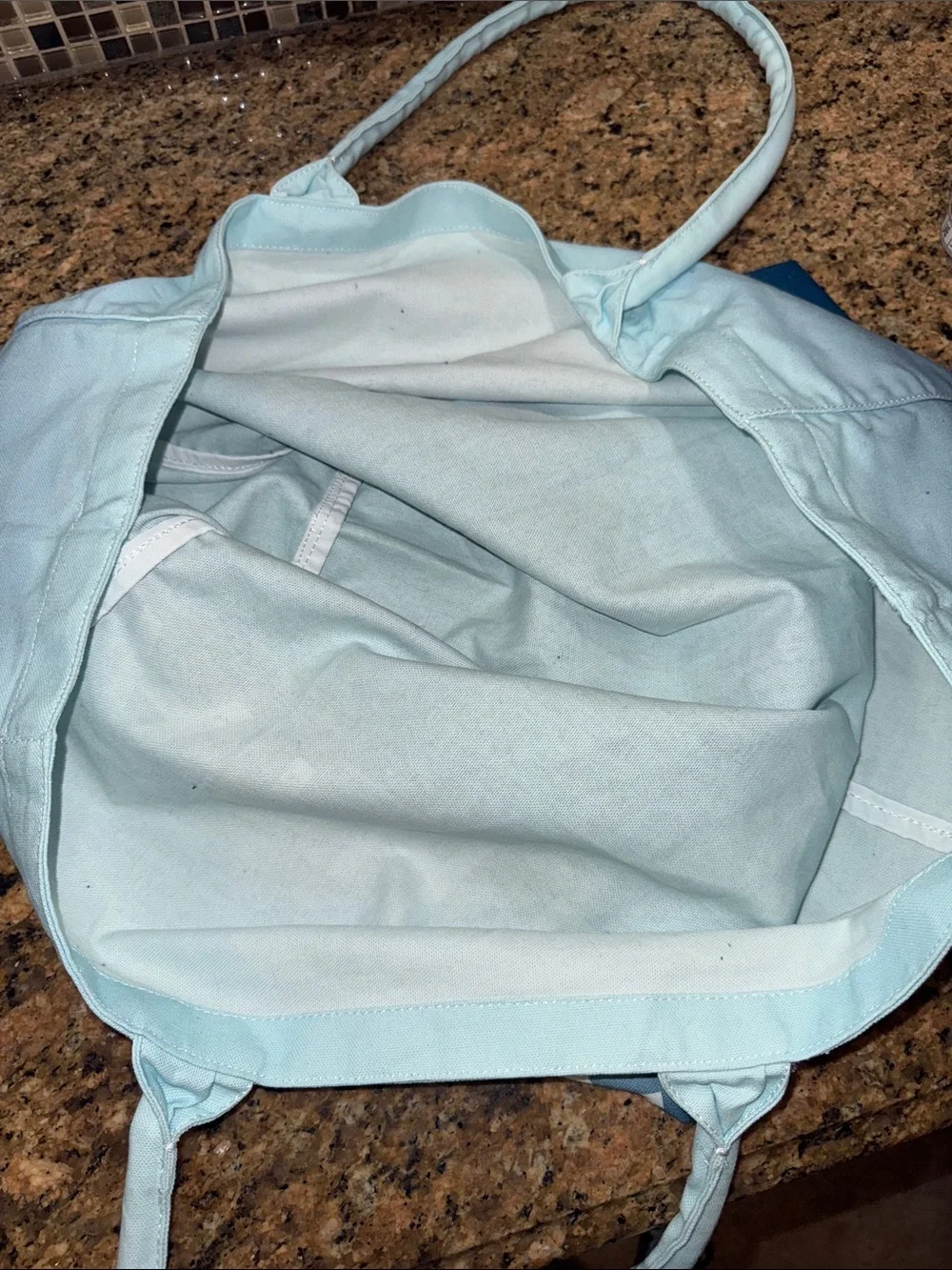 Athleta Light-to-Dark Blue Ombre Canvas Tote
